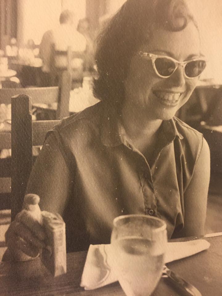 Charlene Eisenberg enjoying a moment at a cafe